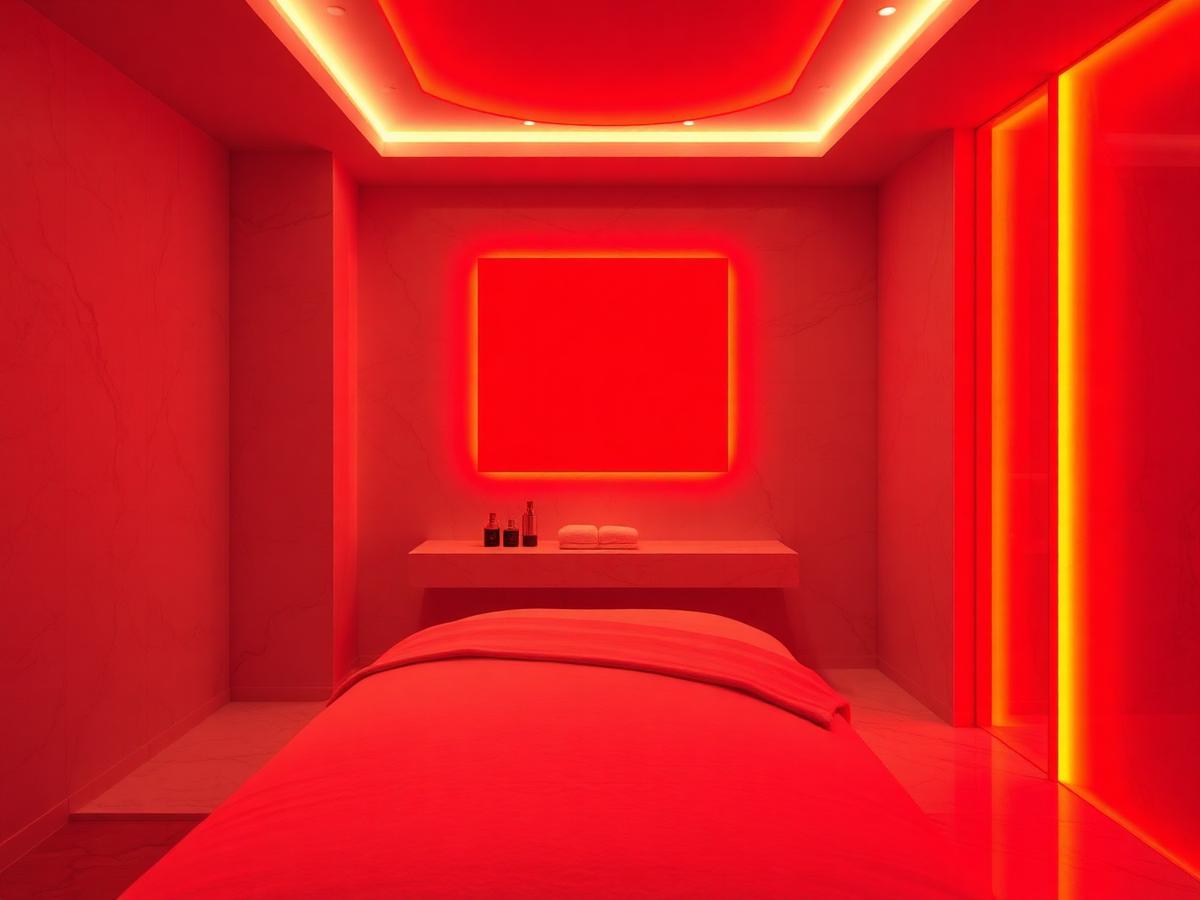 Terapia de luz roja en sesión de recuperación